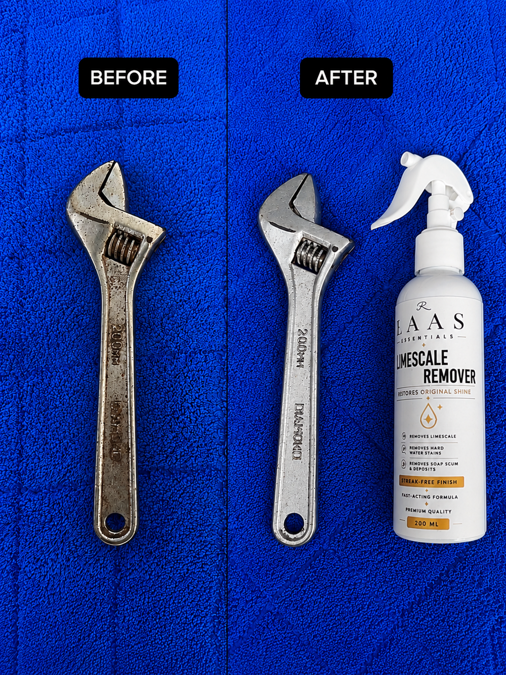 3-in-1 Cleaning Solution — Limescale Remover, Metal Shiner & Glass Cleaner